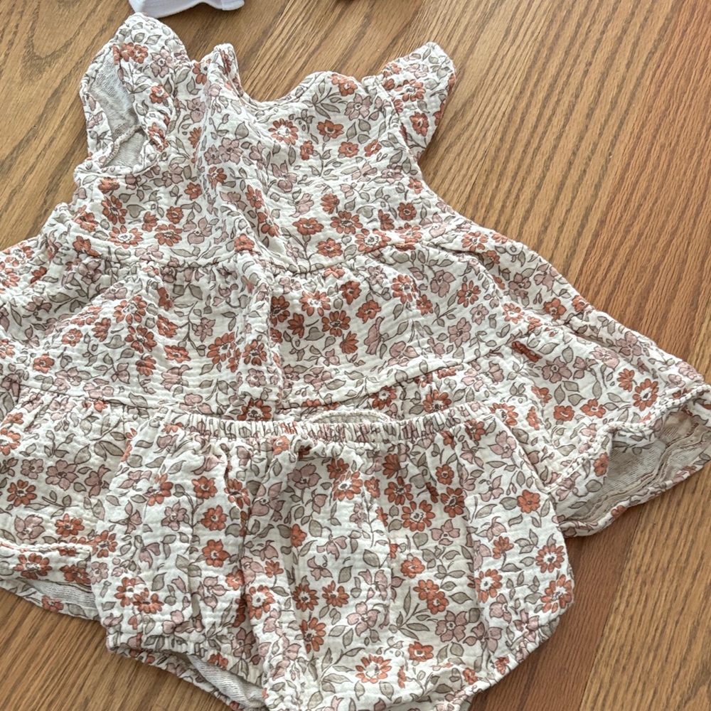Floral Baby Dress and Bloomers Set